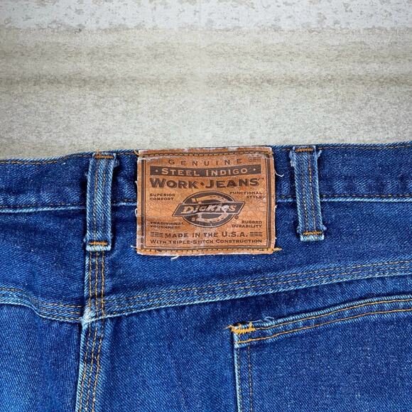 Vintage Dickies Jeans Relaxed Fit Dark Wash Denim Made in USA 90s - Picture 4 of 6